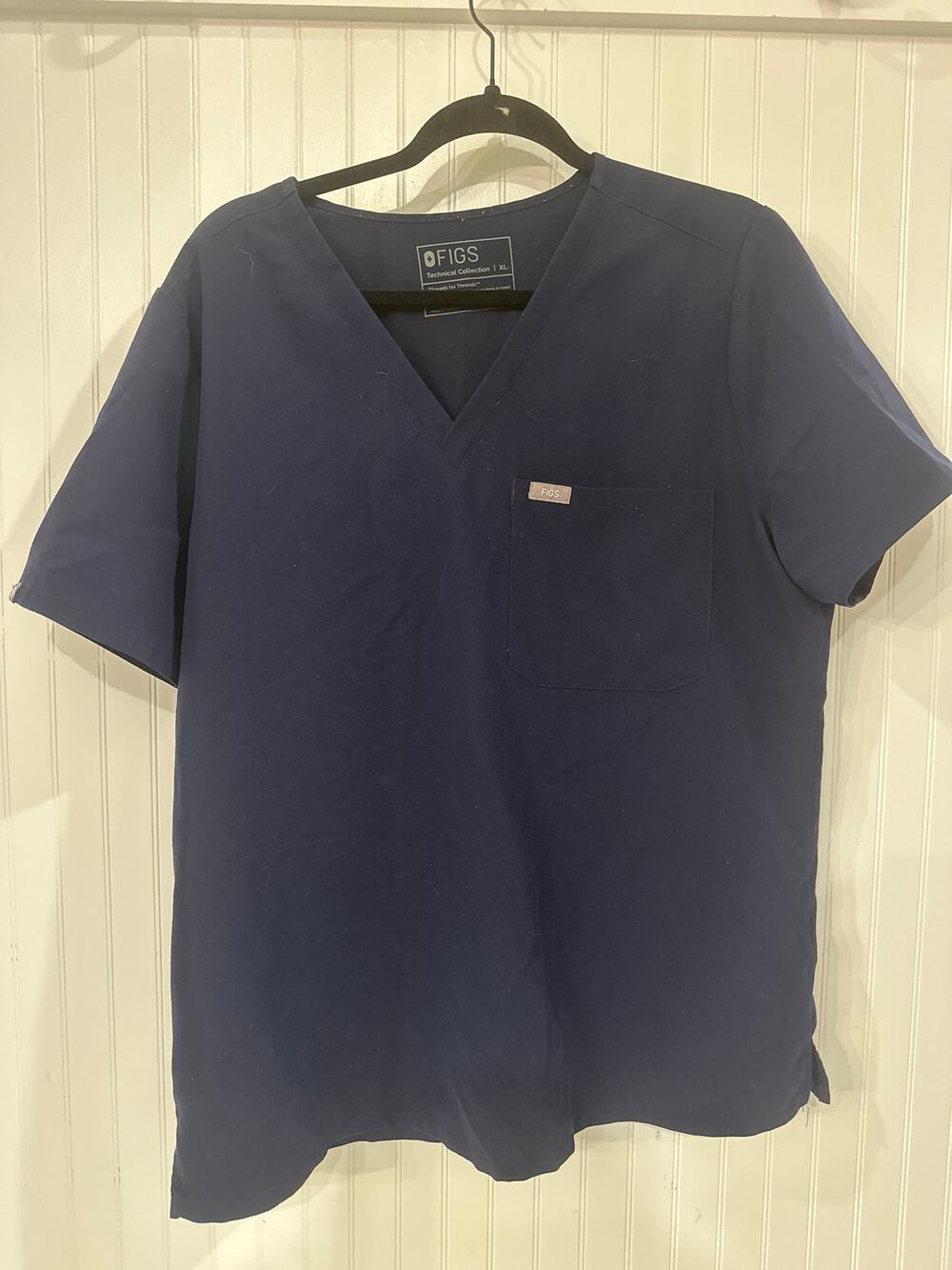 FIGS Women's Navy Blue Scrub Top Medical Healthcare Uniform XL